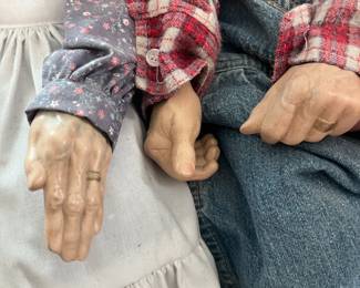 Pair of Vintage Porcelain Grandma & Grandpa Dolls - $100