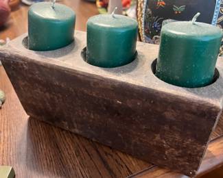 Wooden 3 candle holder $25