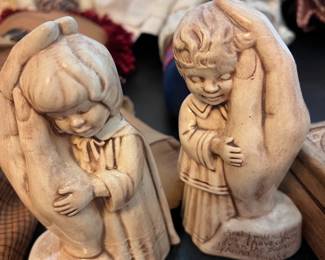 Vintage Ceramic LIttle Girl & Little Boy in Jesus' Hand - $20 each or $30 for set