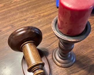 wooden candle holders $10 each