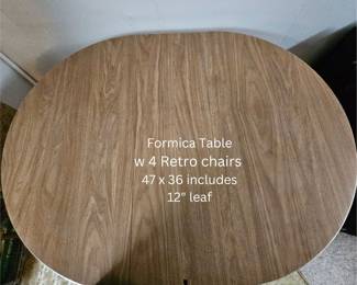 Formica Table 4 chairs 47 x 36 include 12 leaf