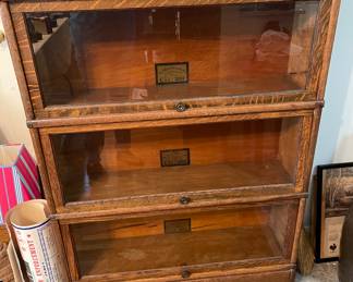 Lawyers Three Stack Oak Bookcase