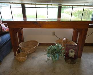 Rustic, solid wood, farmhouse table. Excellent condition. $250