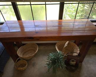 Rustic, solid wood, farmhouse table. Excellent condition. $250