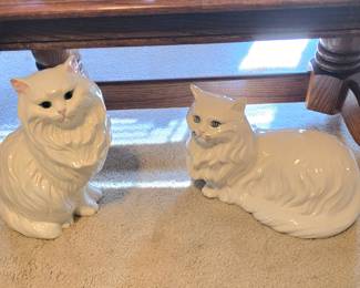 Vintage white ceramic Persian Cat figurines, good condition. $40 (pair)