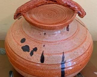 156 - Signed Studio Art Pottery Lidded Pot 5 x 5