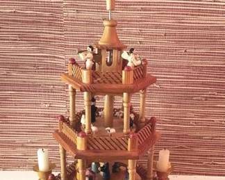 204 - German Erzgebirge Wooden Christmas Pyramid 18 x 9