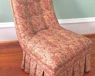 28 - Upholstered & Tufted Armless Chair 33 x 22 x 17