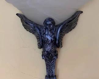 64 - Angel Adorned Wall Sconce 18 x 14