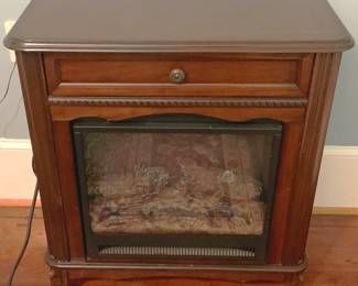19 - Electric Fireplace Heater 30 x 28 x 15 You are buying a used as-is electric/electronic item. We do not guarantee all components are present, and if it is not expressly stated, it is untested.