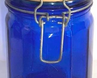 119 - Cobalt Storage Jar 6" Tall