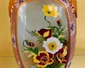 468 - Nippon Painted Vase 9"