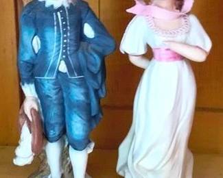 184 - Pinky & Blue Boy 8" Lefton China Figures