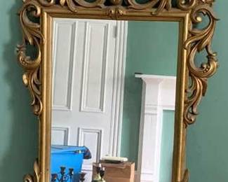 129 - Fancy Plastic Wall Mirror 28 x 19