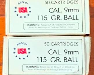 238 - 2 USA 9mm Ammo Boxes