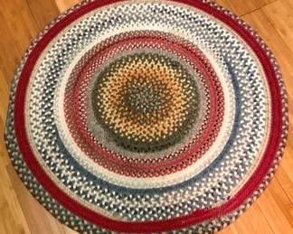 1 - Vintage Round Braided Rug 36"