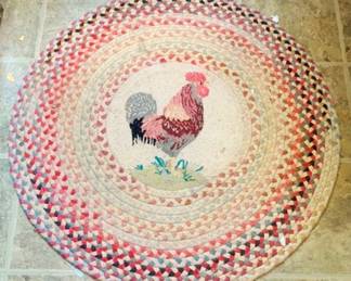 316 - Braided Rooster Rug 36"