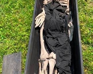 716 - Wood Coffin w/ Skeleton 12 x 71 x 18
