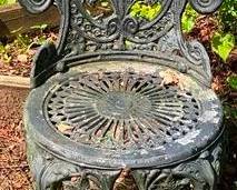 655 - Vintage Cast Iron Chair 33 x 14 x 15