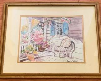 162 - Framed Sylvia Watercolor 17.5 x 21.5