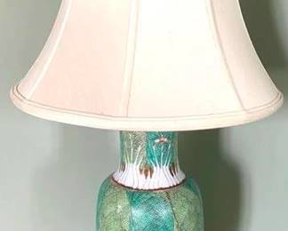 35 - Porcelain Painted Table Lamp 32" You are buying a used as-is electric/electronic item. We do not guarantee all components are present, and if it is not expressly stated, it is untested.