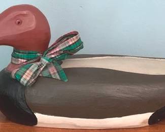 3 - Edgar Graef Signed Carved Wood Duck 7" Long, dated 1983