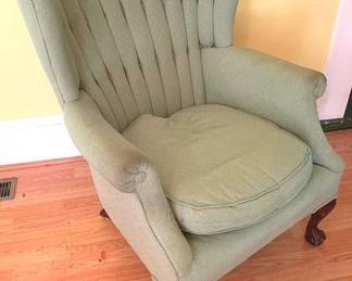 160 - Vintage Claw Foot Channel Back Chair 38 x 30 x 24