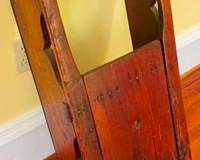441 - Vintage Wood Sled 7 x 15 x 38
