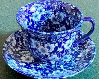 326 - Blue & White Cup & Saucer 4"
