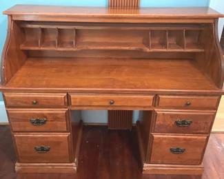15 - Vintage Roll Top Desk 45 x 54 x 20 as is, roll is stuck open