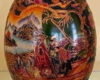 487 - Oriental Egg Decor 8"