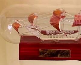 488 - Glass Bottle w/ Ship 3 x 9