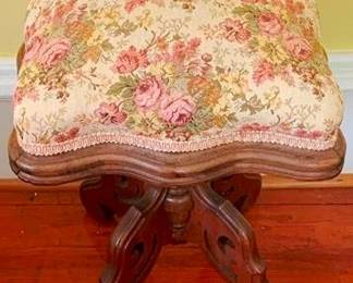 461 - Victorian Upholstered Top Stool 22 x 14 x 14