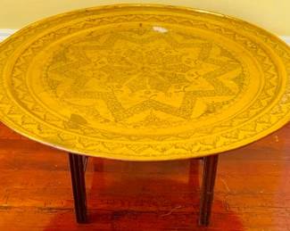 492 - Brass Tray Coffee Table 18 x 37