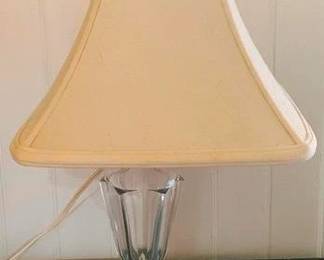 406 - Glass Lamp 18" You are buying a used as-is electric/electronic item. We do not guarantee all components are present, and if it is not expressly stated, it is untested.