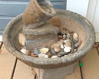 56 - Water Fountain 14" Tall You are buying a used as-is electric/electronic item. We do not guarantee all components are present, and if it is not expressly stated, it is untested.