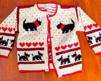280 - Child's Scottie Dog Sweater, sz 6-7