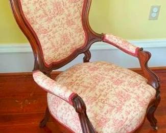 452 - Carved Victorian Parlor Chair 39 x 23 x 20