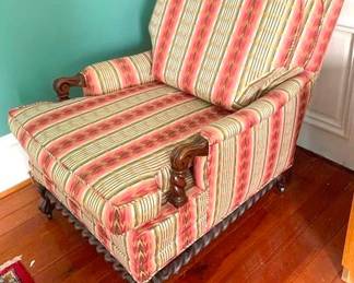 126 - Vintage Barley Twist Carved Arm Chair 32 x 25 x 42
