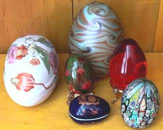 180 - Assorted Egg Paperweights & Etc