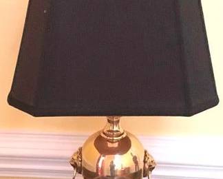 178 - Brass Lion Adorned Lamp 30" You are buying a used as-is electric/electronic item. We do not guarantee all components are present, and if it is not expressly stated, it is untested.