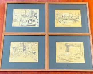 480 - Set of 4 Framed Prints 10.5 x 12