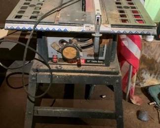 684 - Ryobi 10" Table Saw 34 x 20 x 24 You are buying a used as-is electric/electronic item. We do not guarantee all components are present, and if it is not expressly stated, it is untested.