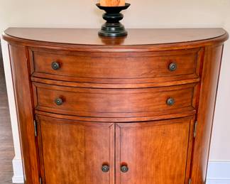 Demilune Cabinet with 2 Drawers. Perfect for entryway with Candle