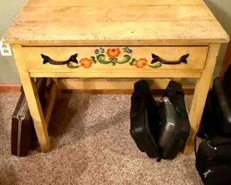 Small Hand-Painted Desk with Drawer