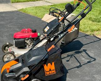 Honda Top of the Line Lawnmower and WEN De-Thatcher.