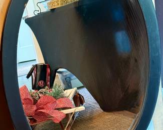 Oval Mirror with Black Frame