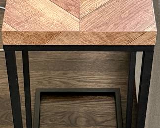 Modern Side Table with Black Metal Base