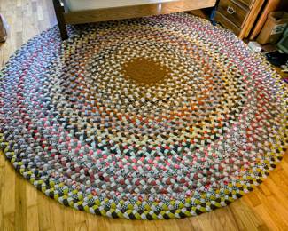 Large Circular Braided Area Rug, Multicolor