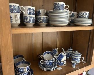 Lots of random Blue Willow pieces